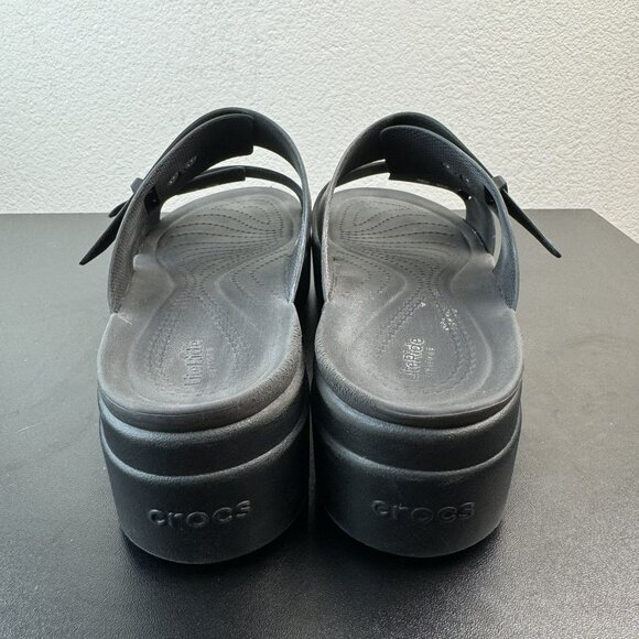 CROCS Black Platform Sandals - Picture 7 of 9